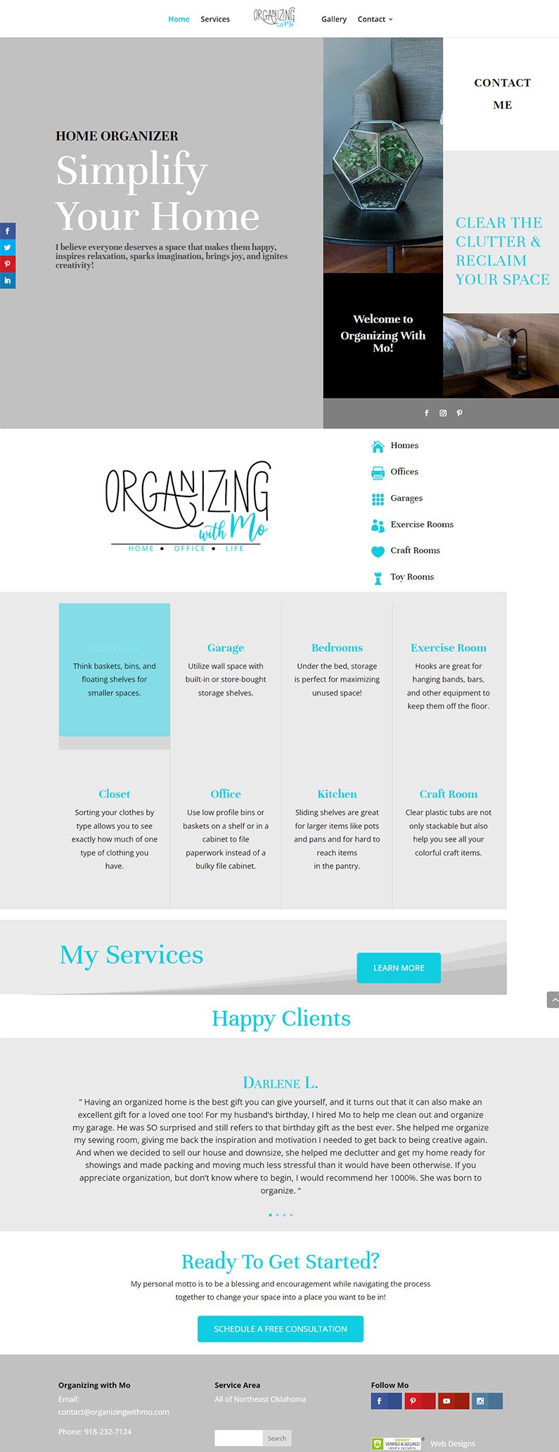 Home Organizer Website Design